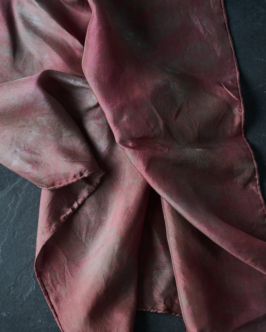Rust Grey Silk Scarves