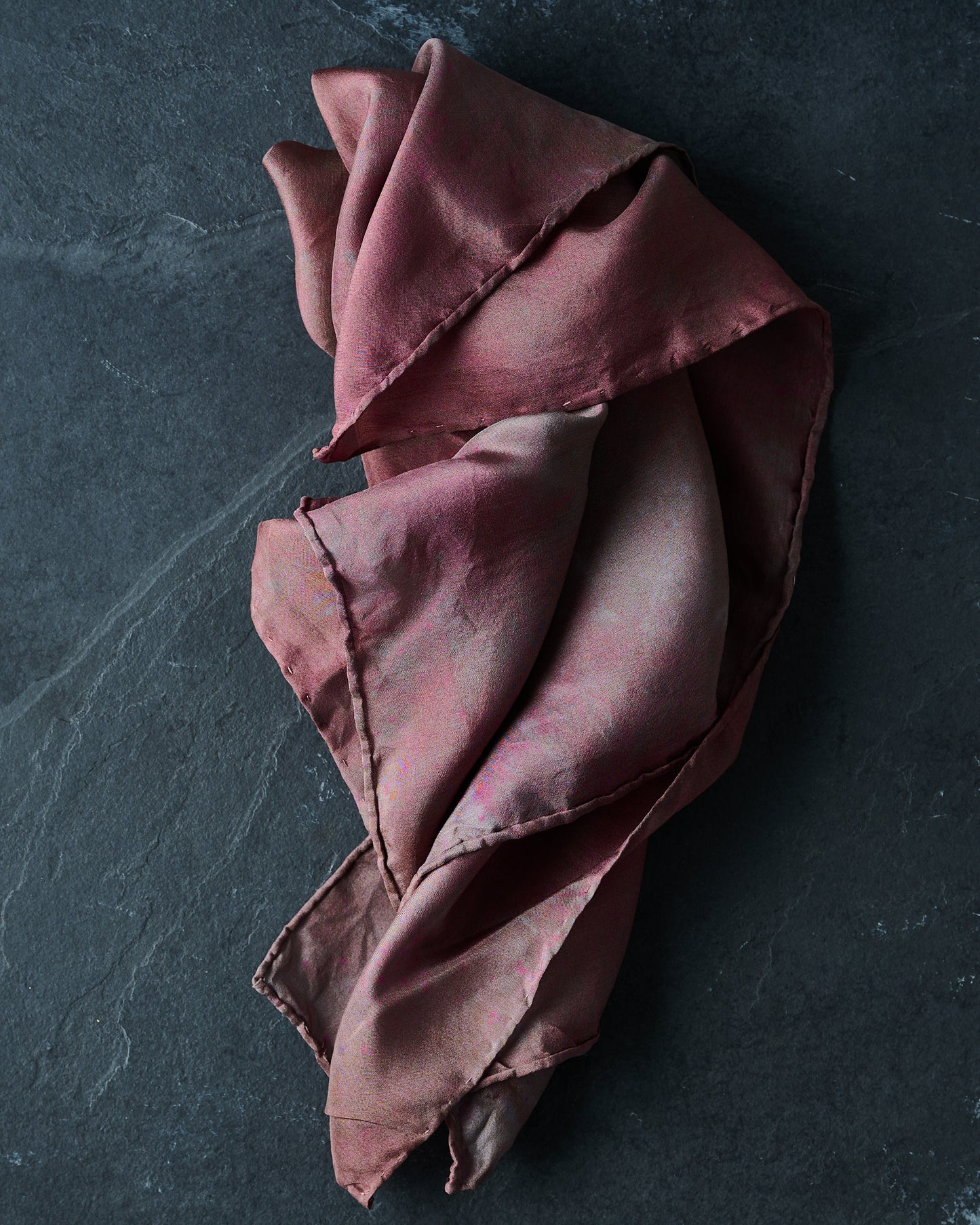 Rust Grey Silk Scarves