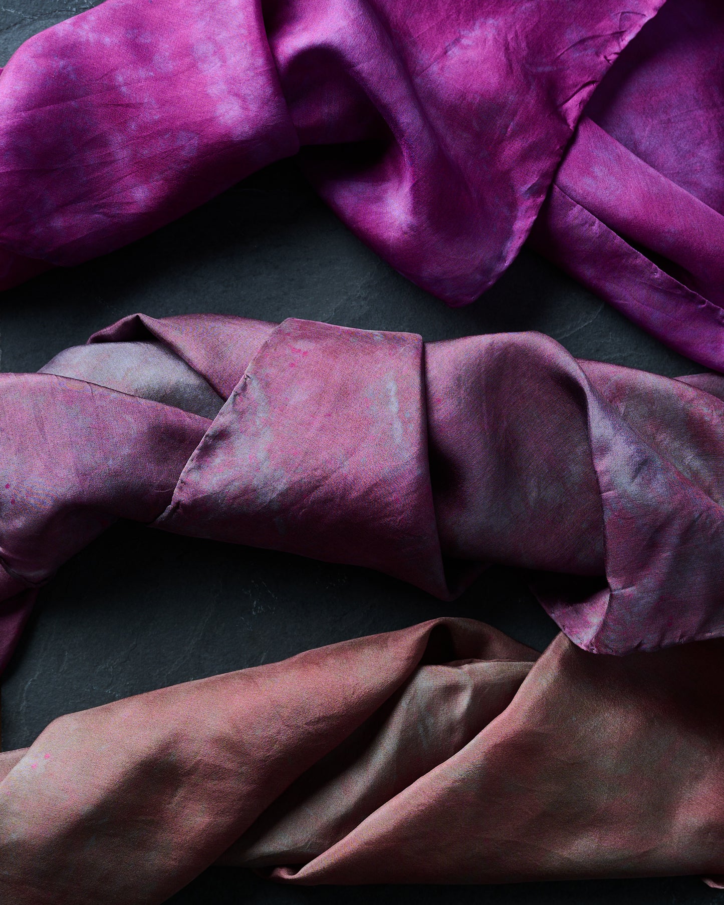 Rust Grey Silk Scarves
