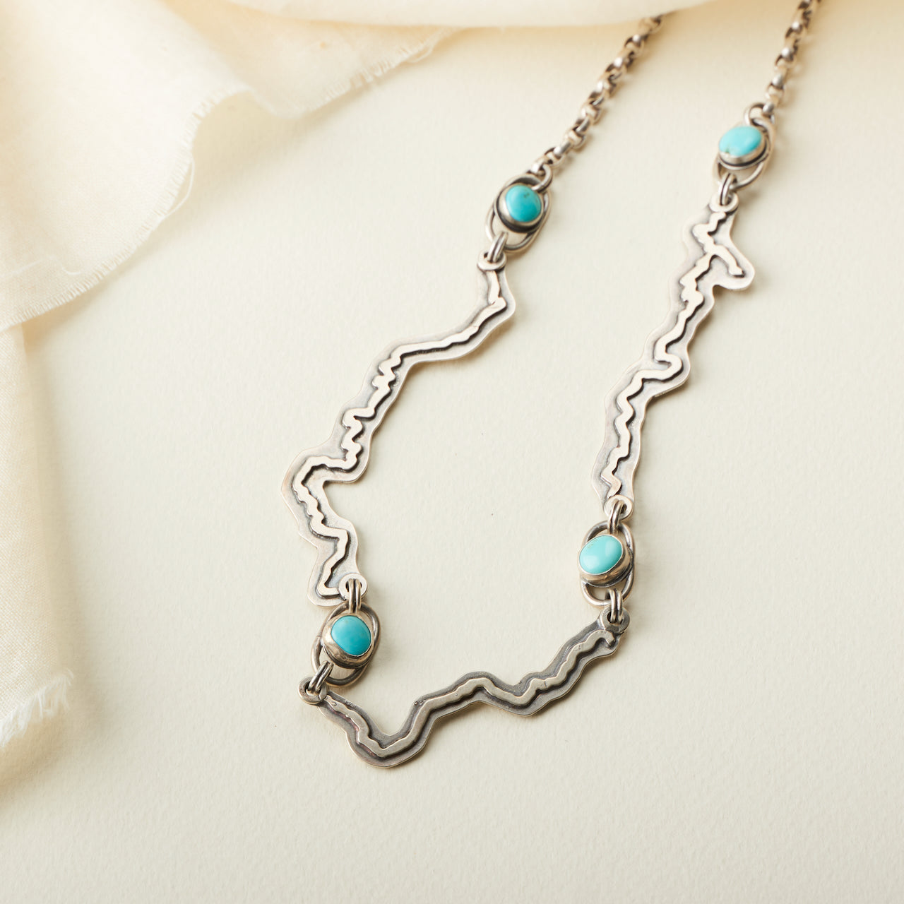 Blackfoot River Necklace with American Mined Turquoise