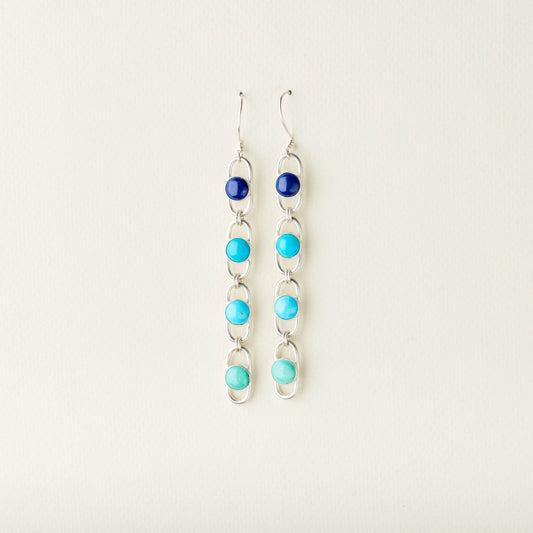 Trickle Earrings :: Lapis & Turquoise Ombre