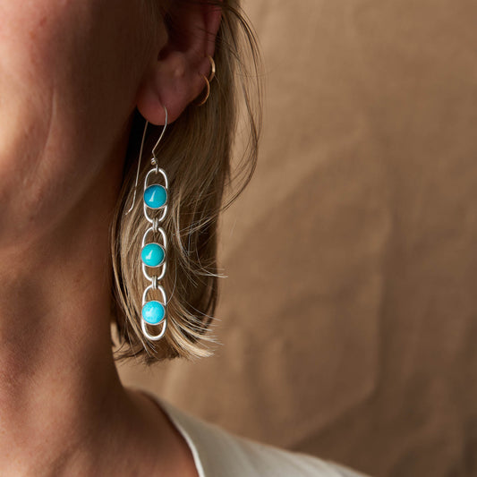 Trickle Earrings :: Turquoise Trio